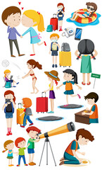 Sticker - Set of people doing different actions