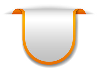 Wall Mural - Orange banner design on white background