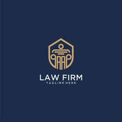 RA initial monogram for lawfirm logo ideas with creative polygon style design