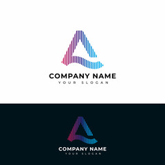 letter a aurora logo vector design