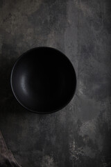 Wall Mural - black empty plate gray concrete texture or background. with place for text and image
