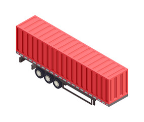 Canvas Print - Isometric Semitrailer Illustration