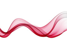 Vector Abstract Transparent Red Wave Design Element. A Stream Of Wavy Red Lines.