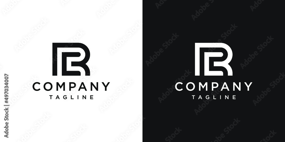 Creative Letter RC Monogram Logo Design Icon Template White and Black ...