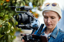 Camera Operator With Movie Setup Outdoor