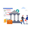 Banking, purchasing and transaction, funds transfers and bank wire transfer illustration.