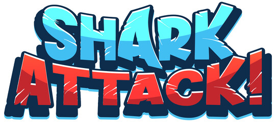 Wall Mural - Font design for shark attack