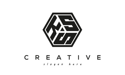 Wall Mural - KSS creative polygon three letter logo design
