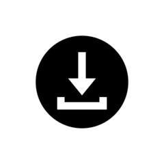 Sticker - Download icon in black round