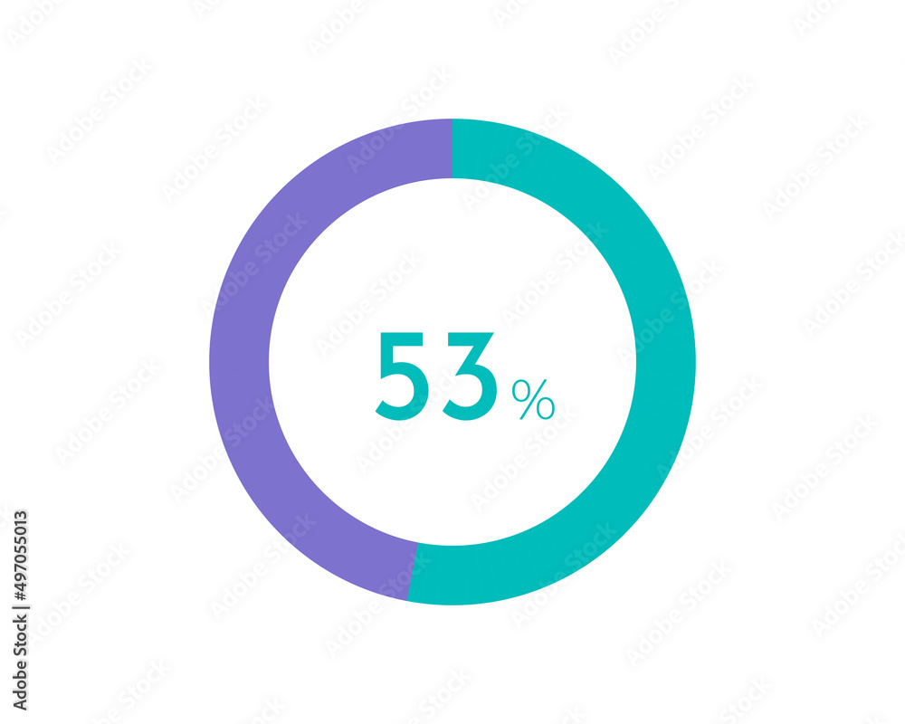 53 Percentage pie diagrams on the white background, pie chart for Your ...