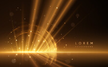 Abstract Golden Light Rays Effect Background