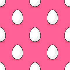 Wall Mural - easter white eggs on pink background seamless pattern.