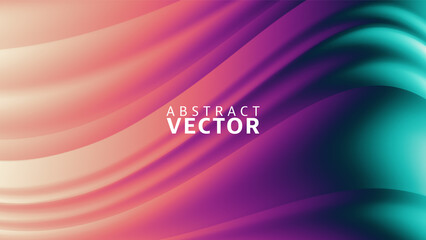 Wall Mural - Vector Abstract Background. Colorful Futuristic Wavy Illustration.