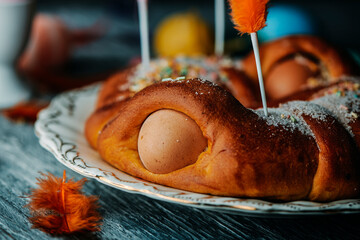 Poster - traditional Spanish mona de pascua cake