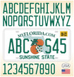 © frizio - Florida License car plate pattern design, with numbers, letters and symbols, United States of America, vector illustration