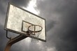 Basketball hoop and cloudy sky, 3d rendering	