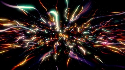 Wall Mural - This is a stock motion graphic that shows abstract beams of energy in space.