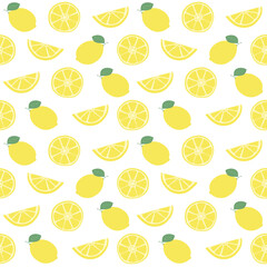 Wall Mural - Seamless pattern with lemon and lime slices. Wallpaper, print, packaging, paper, textile design.