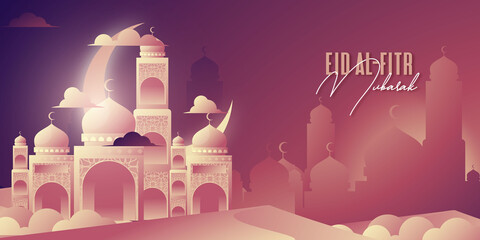 Wall Mural - Creative eid mubarak islamic banner design