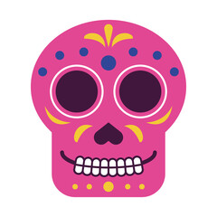 Wall Mural - pink mexican head skull