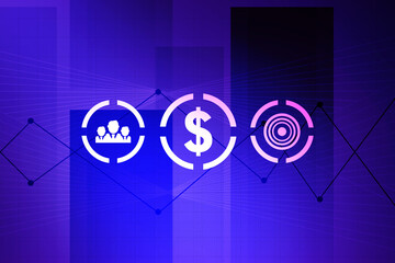 Wall Mural - 2D Digital Abstract Business Networking background