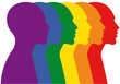 Rainbow colored people, diversity concept, vector illustration