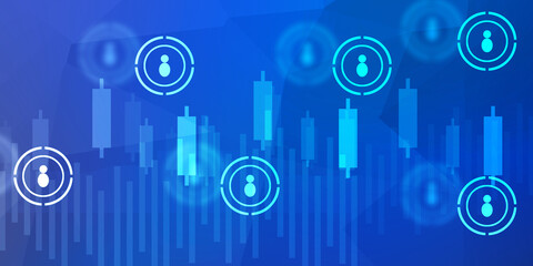 Wall Mural - 2d rendering Stock market online business concept. business Graph 