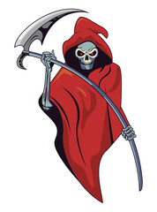 Sticker - red grim reaper creature