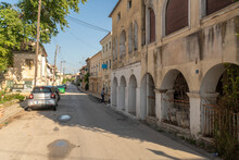Greece, Lefkimmi, Old Buildings And Street