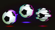 © MelLenka - Set of soccer balls with fire and glitch effect