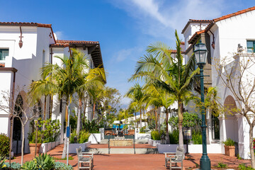 Wall Mural - Traditional colonial architecture in Santa Barbara, California. USA. Popular tourist destination. 