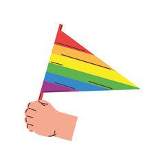 Canvas Print - hand with lgbtq flag