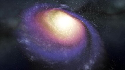 Wall Mural - 4K Rotating Spiral Galaxy, Deep Space Exploration