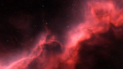 bright galaxy nebula in cosmos 3d render