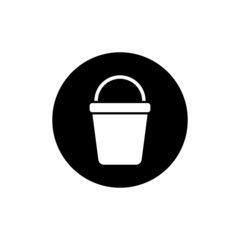 Sticker - Bucket icon in black round