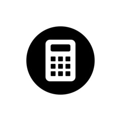 Poster - Calculator icon in black round