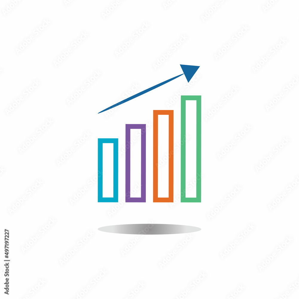 Graph Icon in trendy flat style isolated on white . Chart bar symbol ...