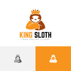 Wall Mural - Prince King Sloth Golden Yellow Crown Mascot Logo