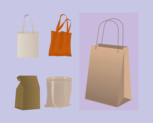 Poster - set of shopping bags