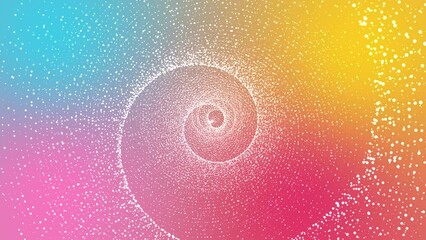 Wall Mural - spiral shiny vortex spinning on a 4k colorful background with floating particles.