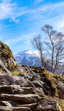 Sgùrr A' Mhàim From Ben Nevis Mountain Path Scotland Highlands