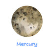Planet Mercury watercolor illustration