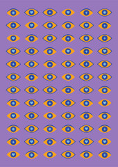 Wall Mural - retro vibes graphic print groovy background 60s and 70s