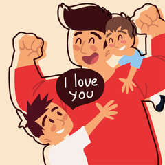 Sticker - i love you father day