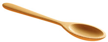 Set Of Wooden Spoon. Isolated Background. 3d Illustration