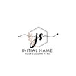 © Rensi - JS Luxury initial handwriting logo with flower template, logo for beauty, fashion, wedding, photography