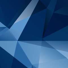 Fototapete - Abstract Blue Triangle Geometric Background, Vector Illustration.