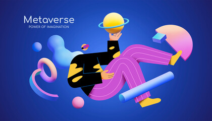 3d VR or metaverse illustration