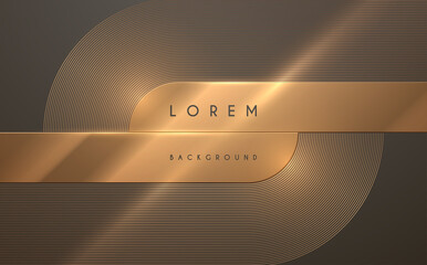 Wall Mural - abstract golden lines and shapes background