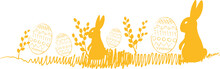 Easter Wielkanoc Postcard Bunny Eggs 